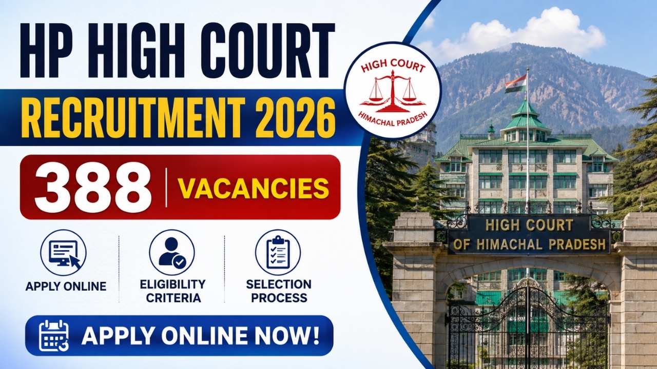 HP High Court Recruitment 2026: 388 Vacancies, Apply Online, Eligibility Criteria 